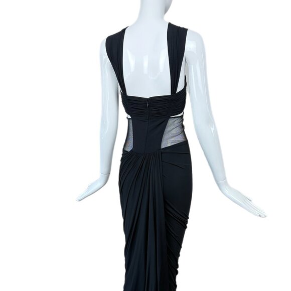 DONNA KARAN 2005 Vintage Black w. Silver Hardware Midi Dress - Picture 5 of 8